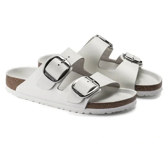 Birkenstock Arizona Big Buckle Leather White Sandal 10-101/2 (EU 41) NWOT - Picture 4 of 10